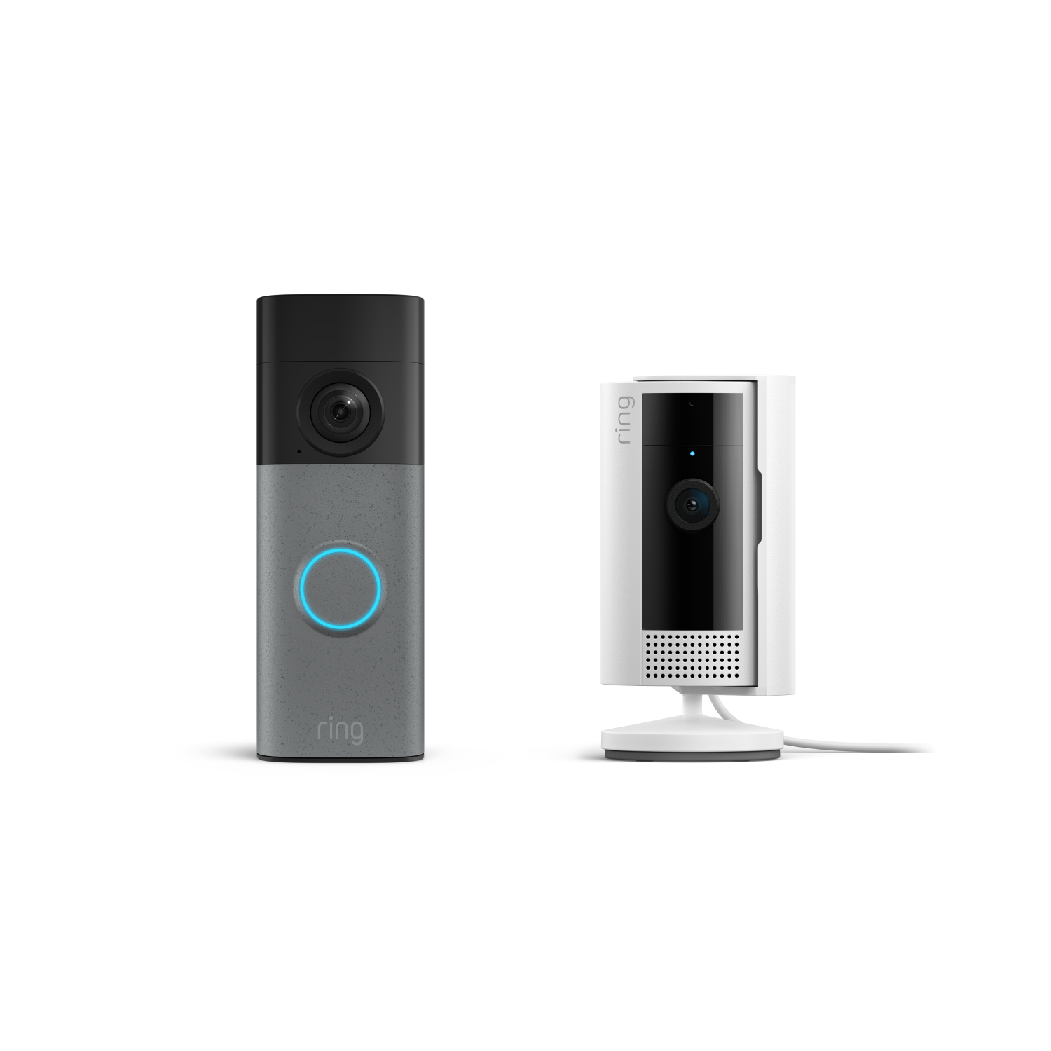Grau gesprenkelt:Battery Video Doorbell (neueste Gen.) + Indoor Camera (2. Gen.)