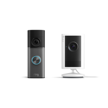 Dunkelsilber:Battery Video Doorbell Pro (neueste Generation) + Weiß:Indoor Cam Plus 