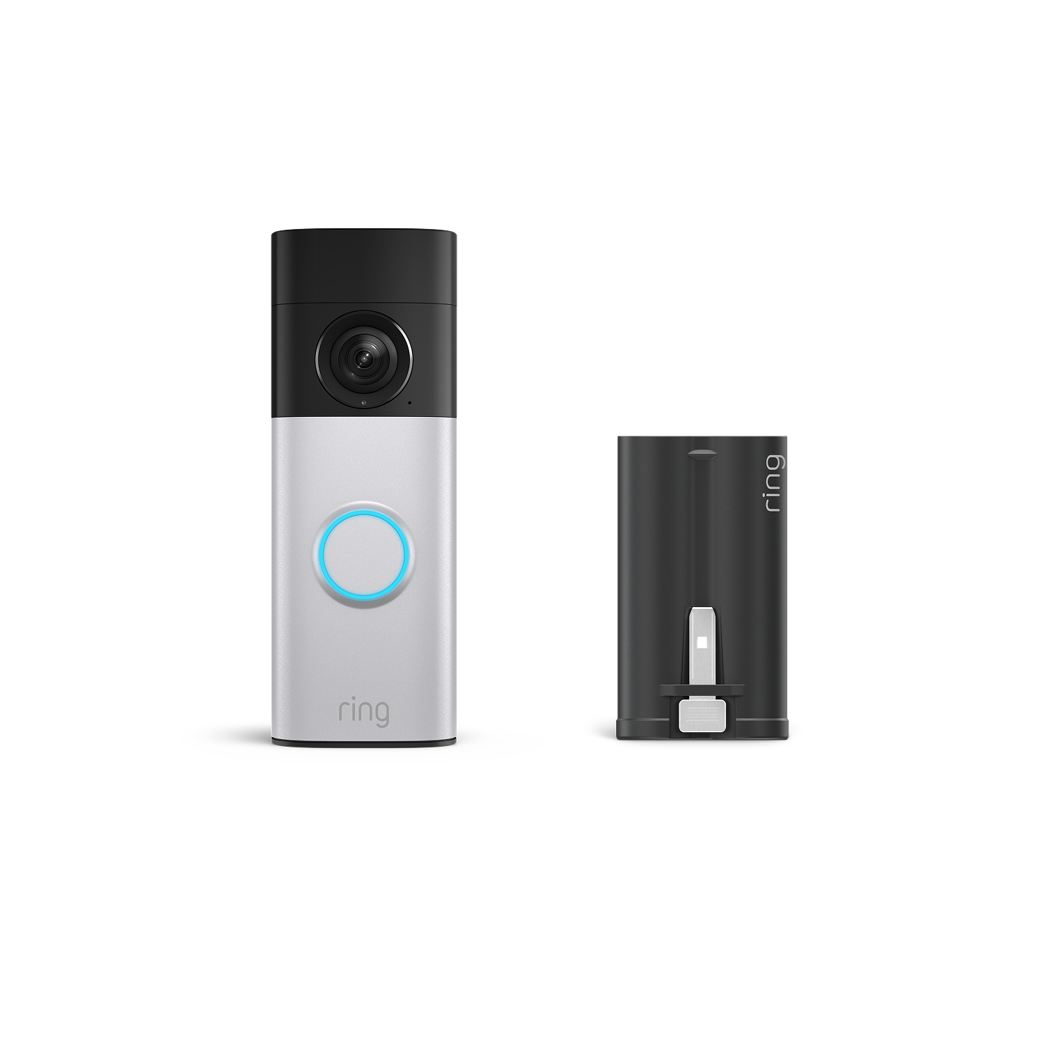 Nickelsilber:Battery Video Doorbell Plus (neueste Generation) + Schnellwechsel-Akkupack Ultra