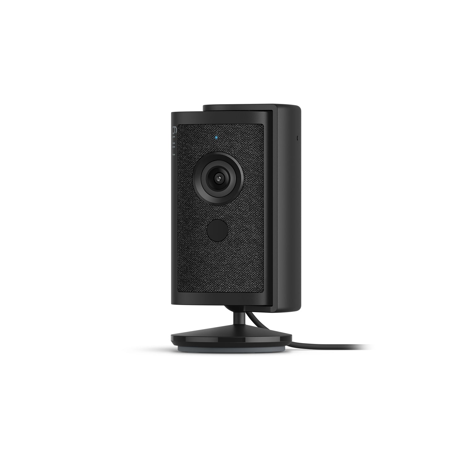 Schwarz:Ring Indoor Cam 4K schwarz auf schwarzem Hintergrund