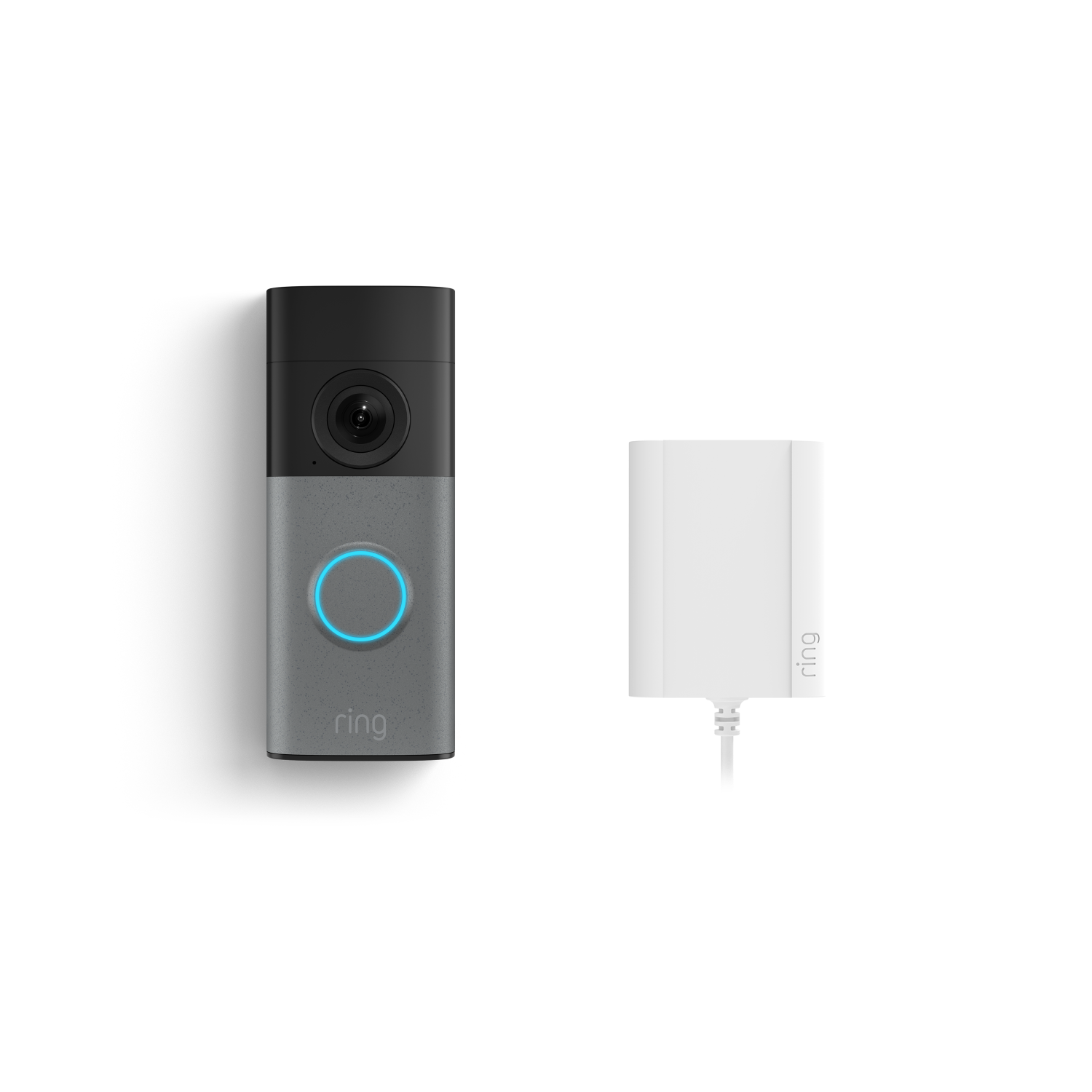 Grau gesprenkelt:Wired Video Doorbell (neueste Generation) mit Netzteil