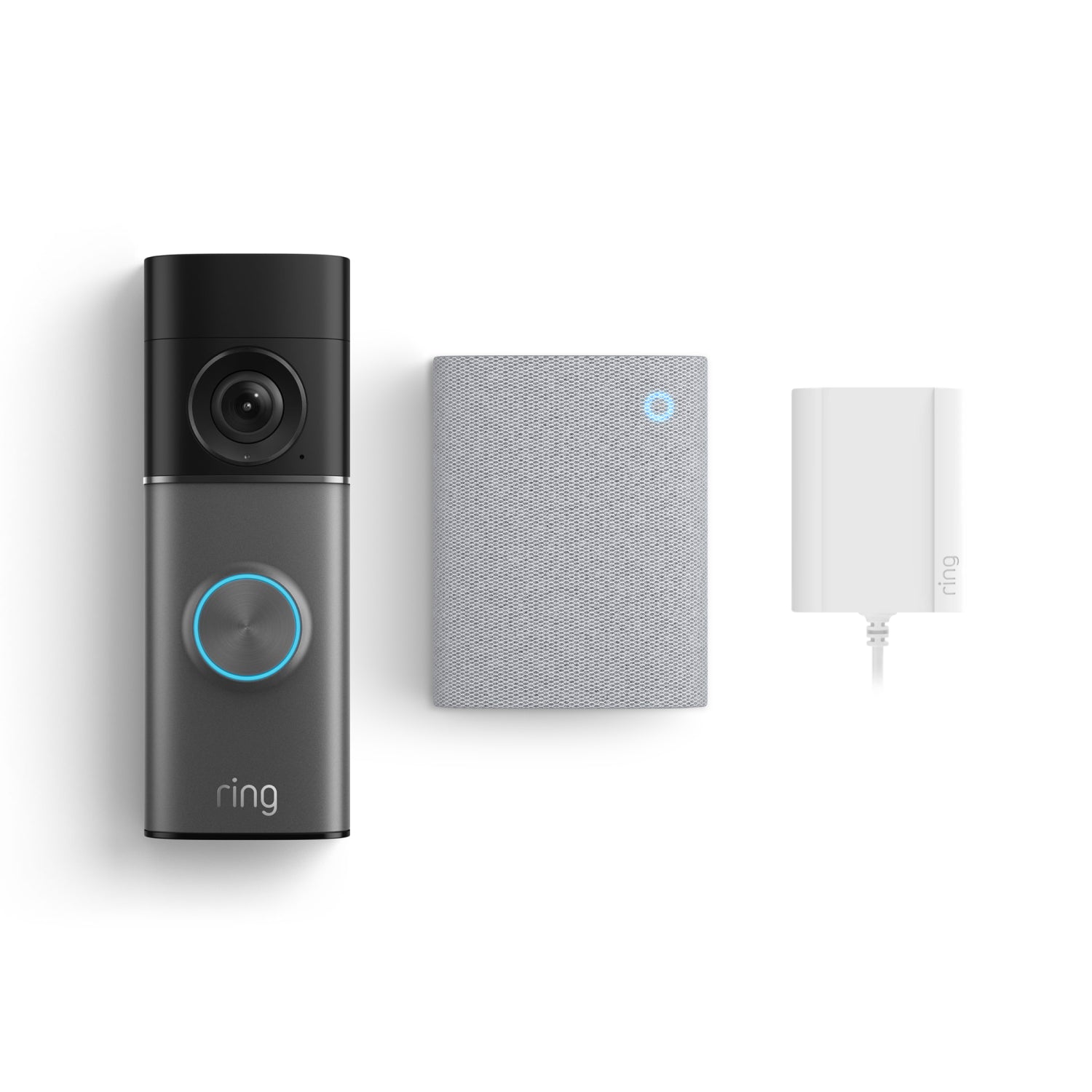 Dunkelsilber:Wired Video Doorbell 4K Pro und Chime