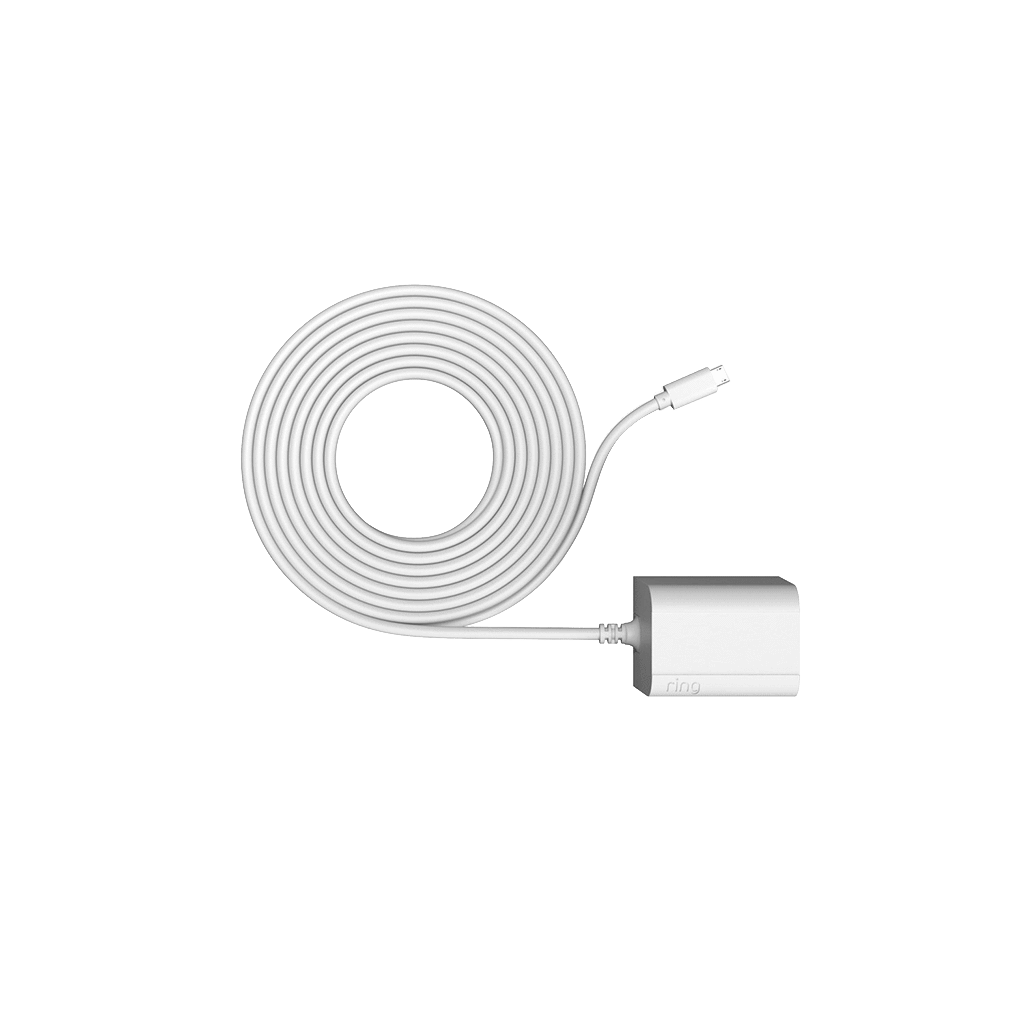 Weiß:Netzstecker für Innen-/Außeneinsatz Micro-USB-Kabel (Stick Up Cam Elite)