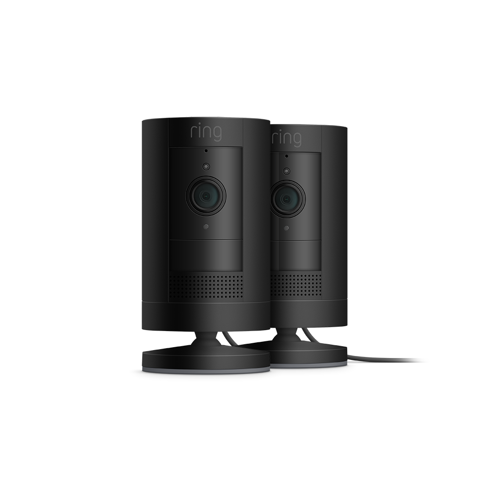Schwarz:2er-Set Außenkamera Netzstecker | Stick Up Cam Plug-In
