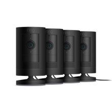 Schwarz:4er-Set Außenkamera Netzstecker | Stick Up Cam Plug-In