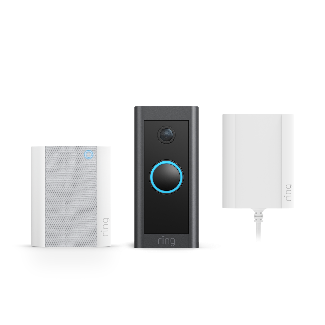 Schwarz:Video Doorbell Wired mit Chime und Netzteil