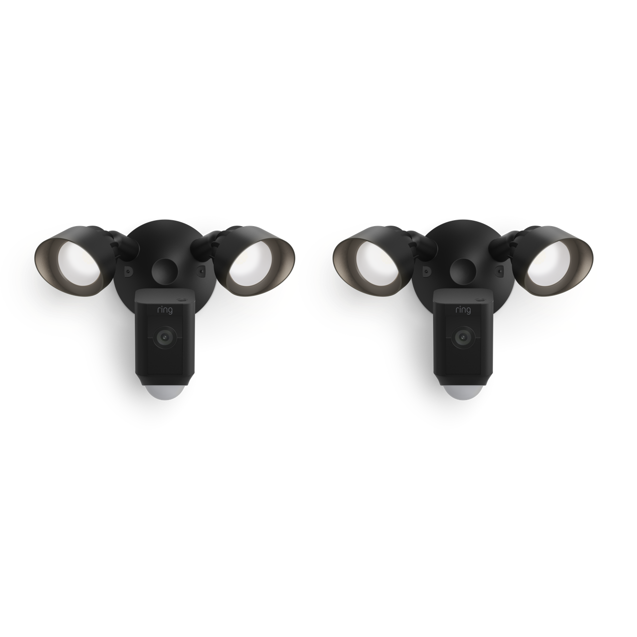 Schwarz:2-Pack Floodlight Cam Wired Plus