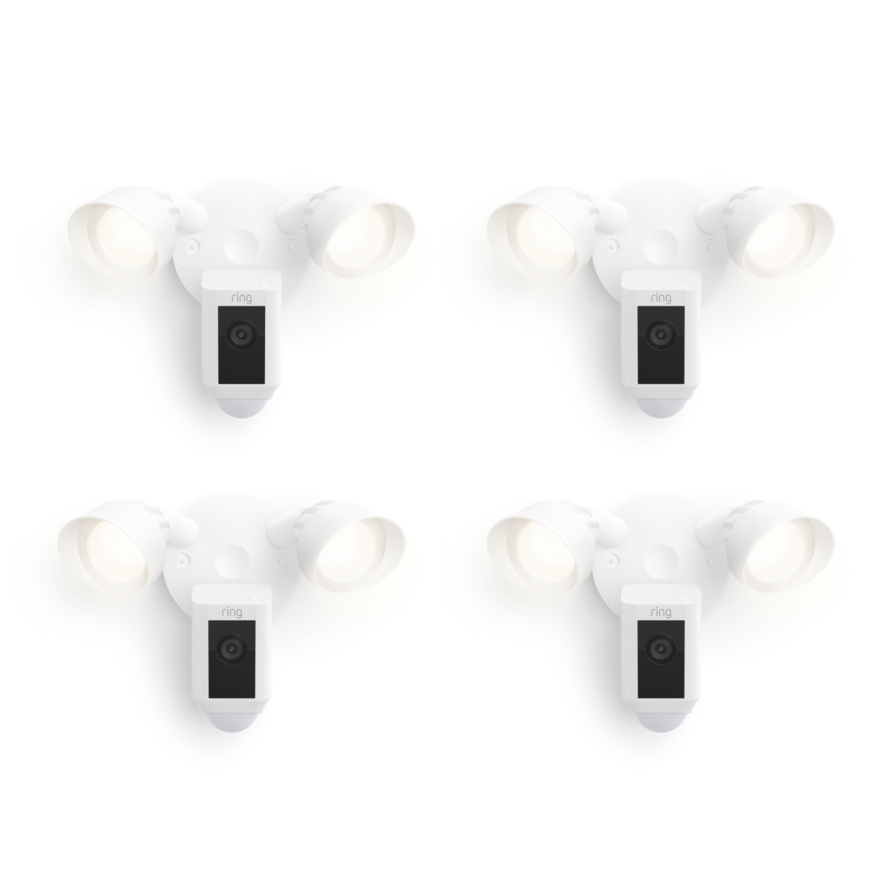 Weiß:4-Pack Floodlight Cam Wired Plus
