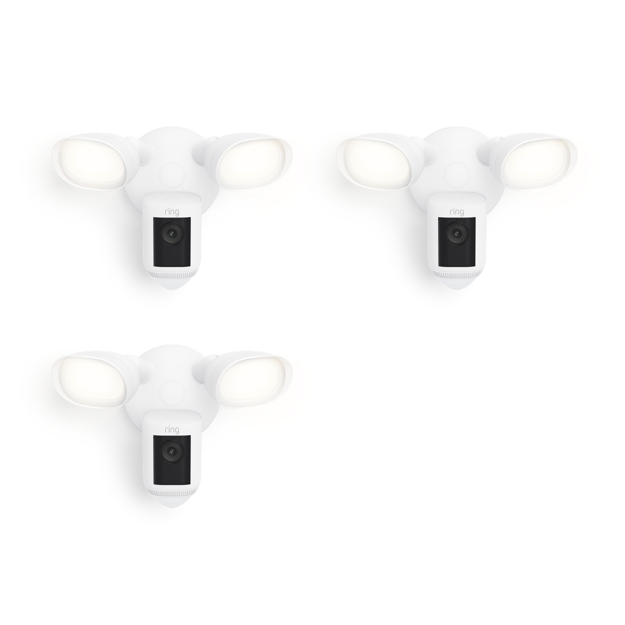 Weiß:3-Pack Floodlight Cam Wired Pro