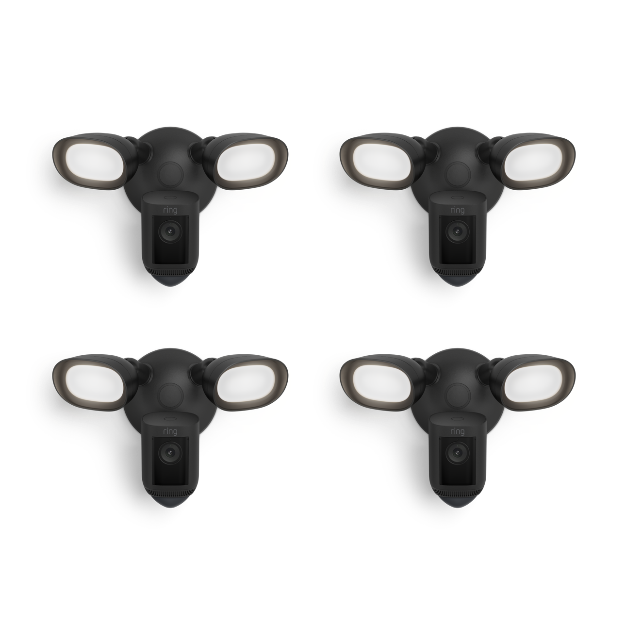 Schwarz:4-Pack Floodlight Cam Wired Pro