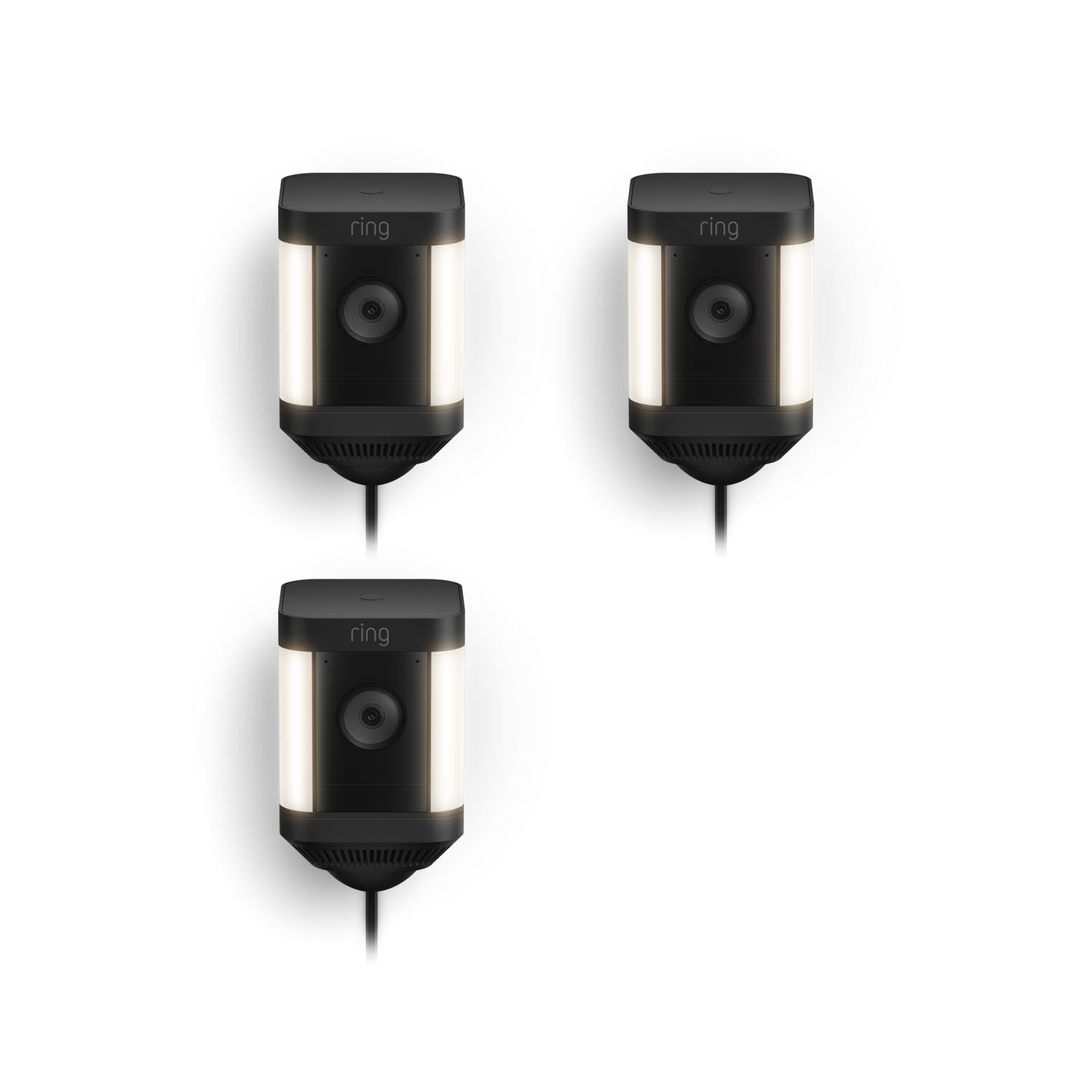 Schwarz:3-Pack Spotlight Cam Plus Plug-In