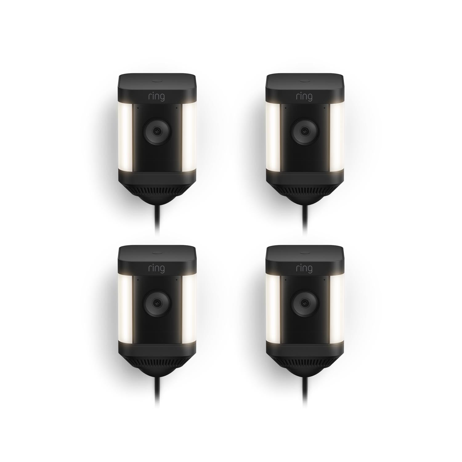 Schwarz:4-Pack Spotlight Cam Plus Plug-In
