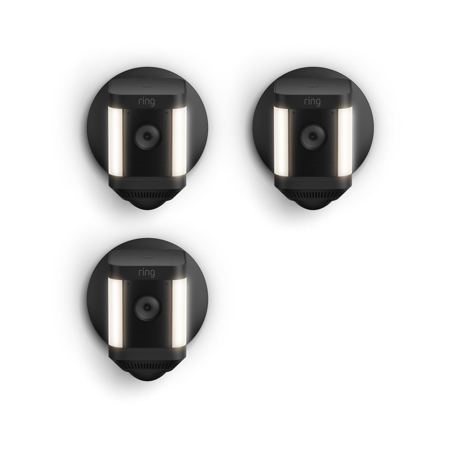 Schwarz:3-Pack Spotlight Cam Plus Wired