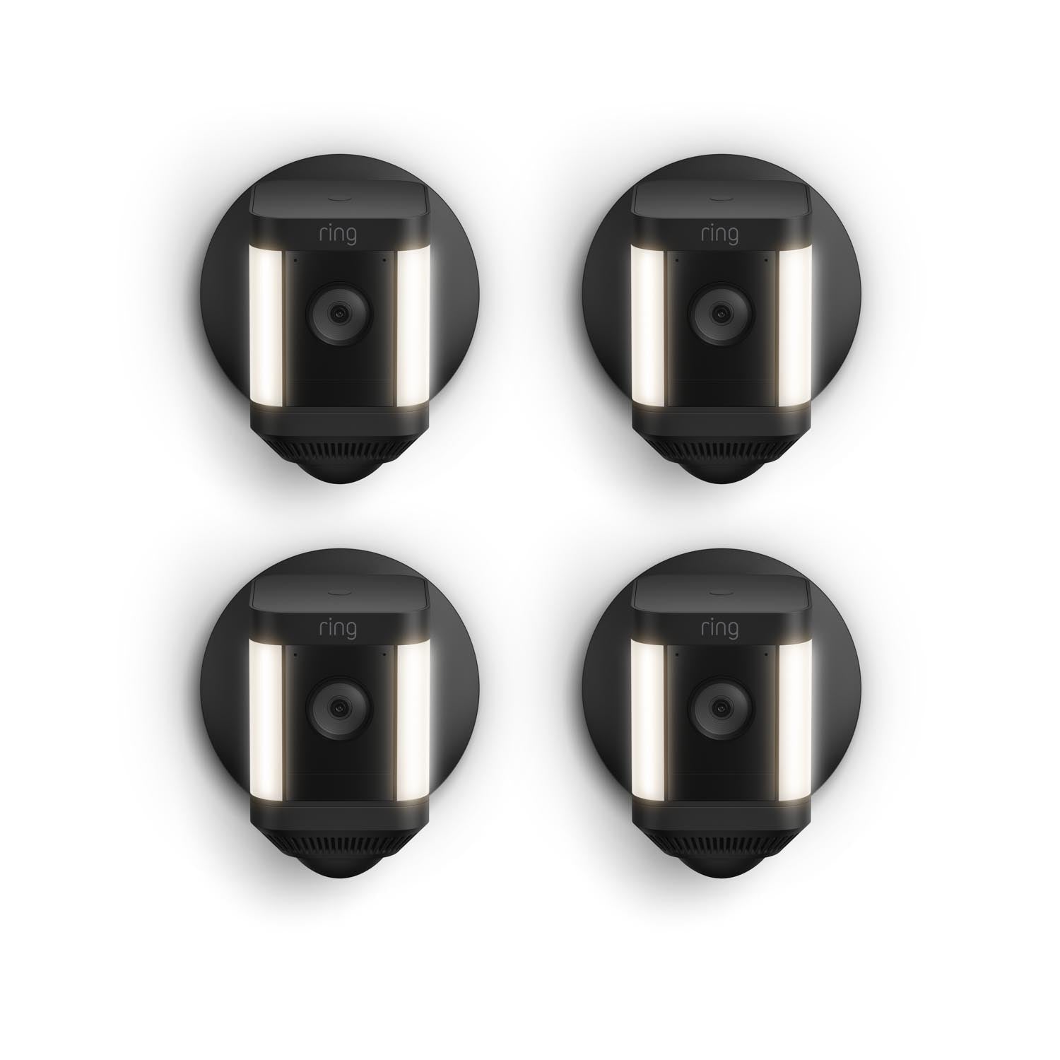 Schwarz:4-Pack Spotlight Cam Plus Wired