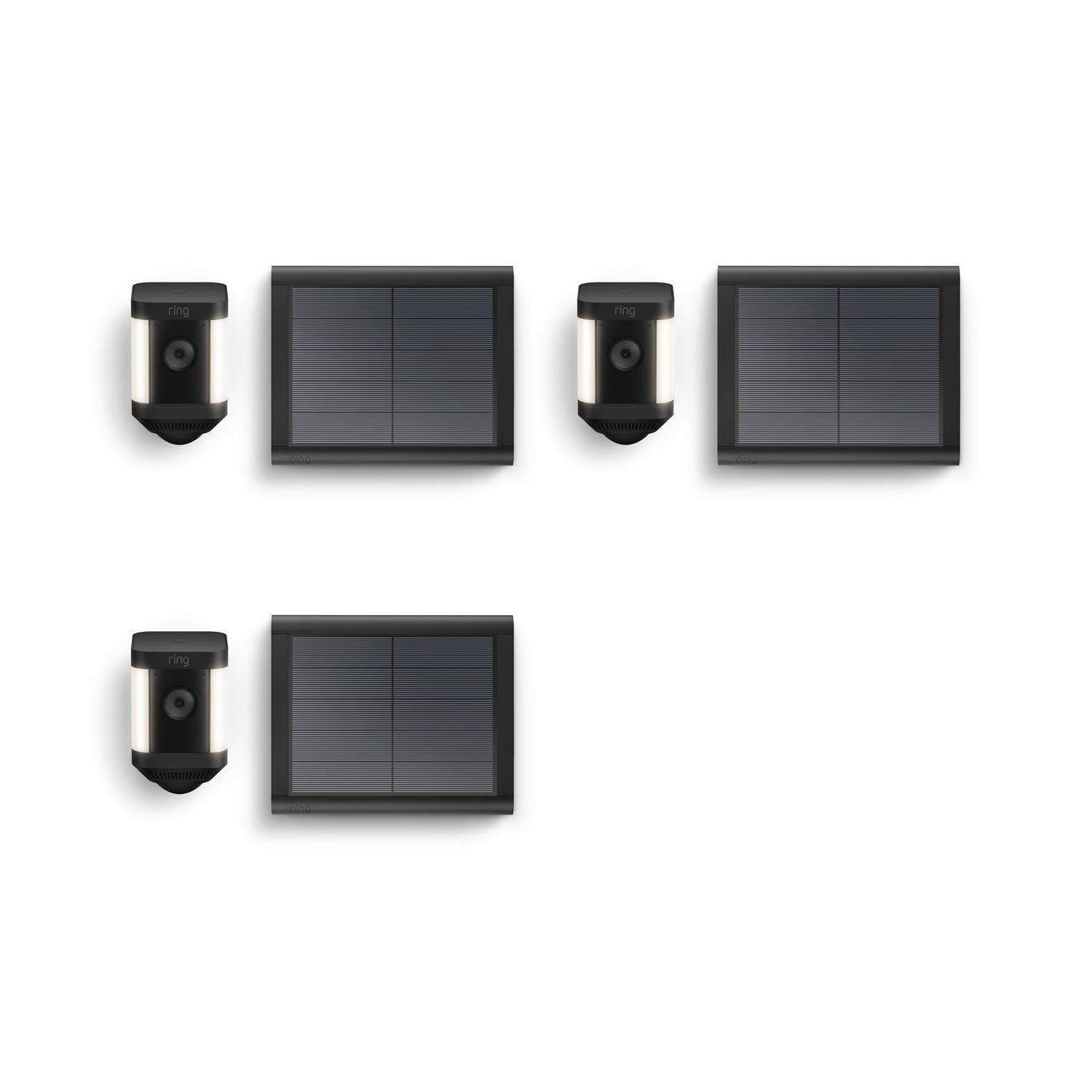Schwarz:3-Pack Spotlight Cam Plus Solar