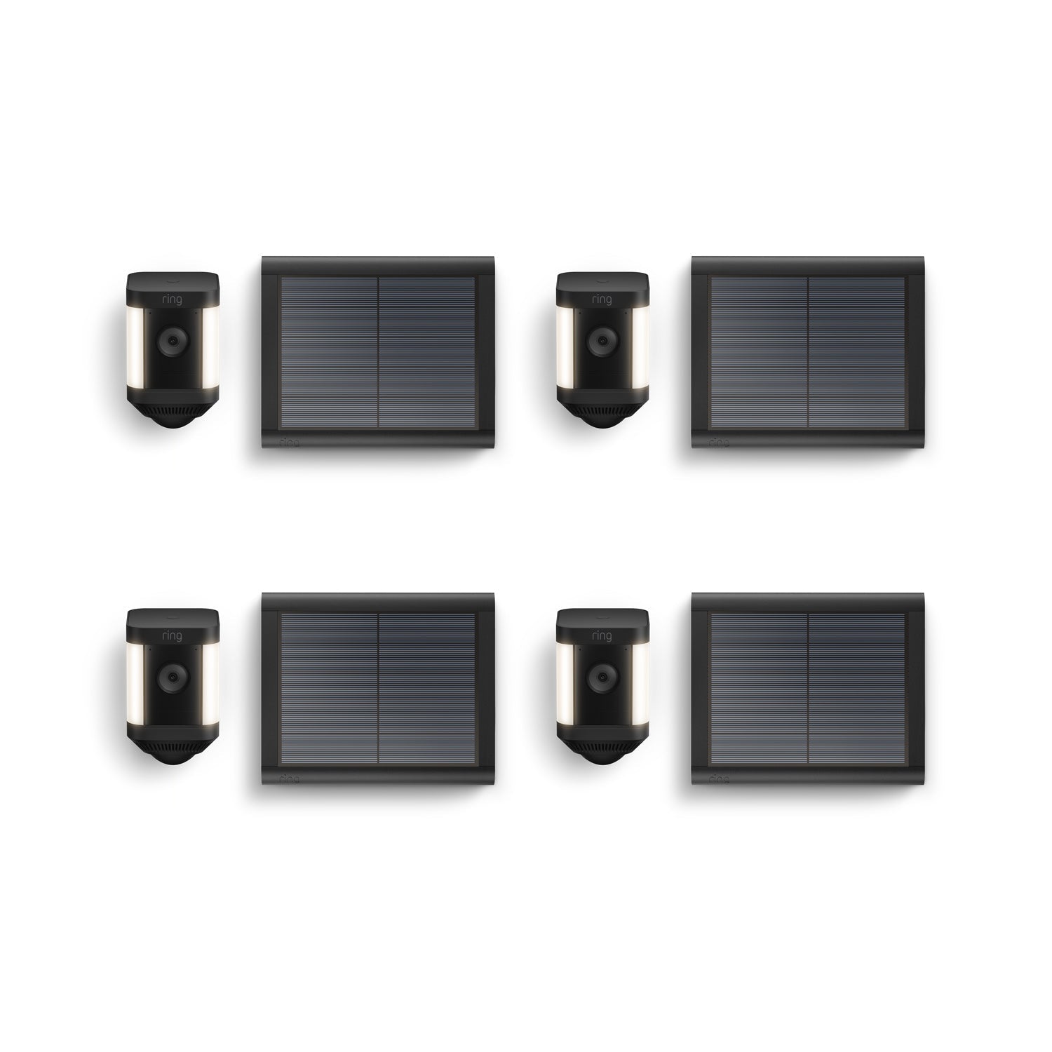 Schwarz:4-Pack Spotlight Cam Plus Solar