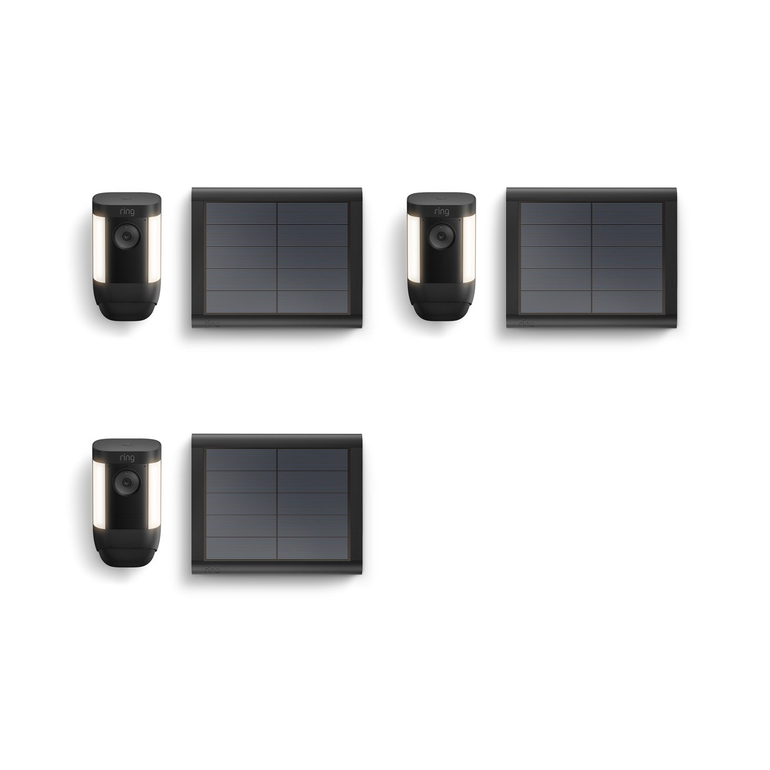 Schwarz:3-Pack Spotlight Cam Pro Solar