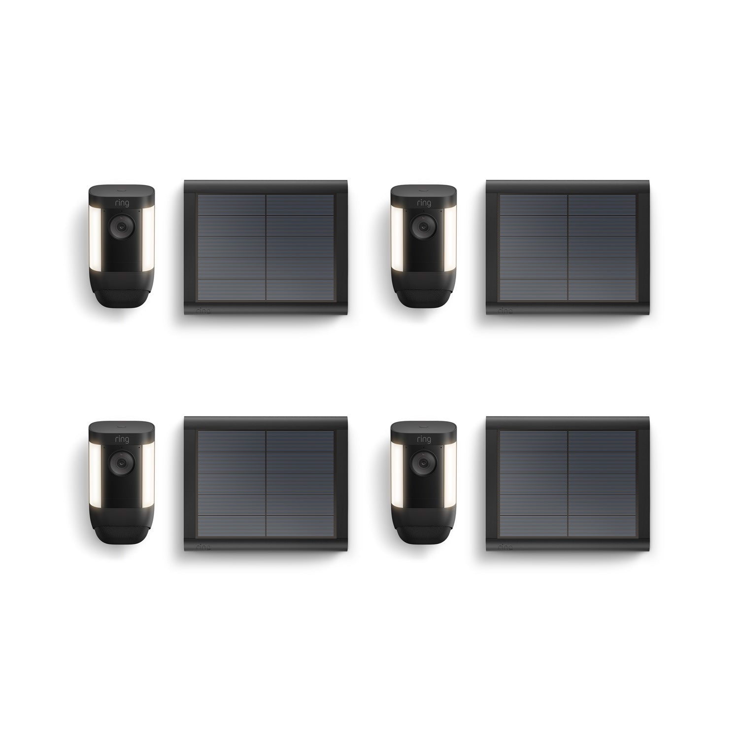 Schwarz:4-Pack Spotlight Cam Pro Solar