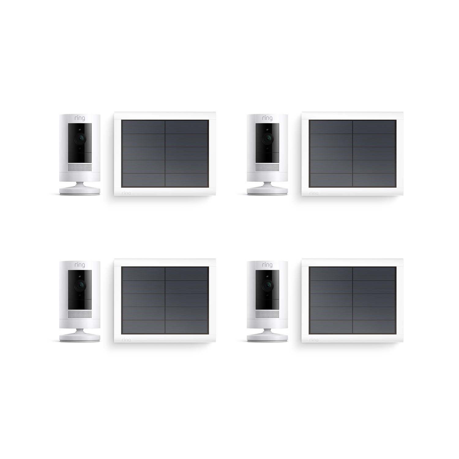 Weiß:4er-Set Außenkamera Solar | Stick Up Cam Solar