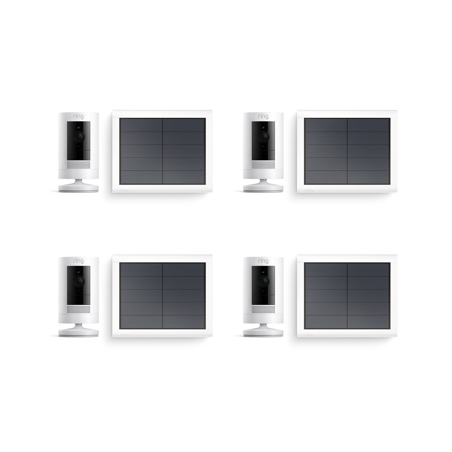 Weiß:4er-Set Außenkamera Solar | Stick Up Cam Solar