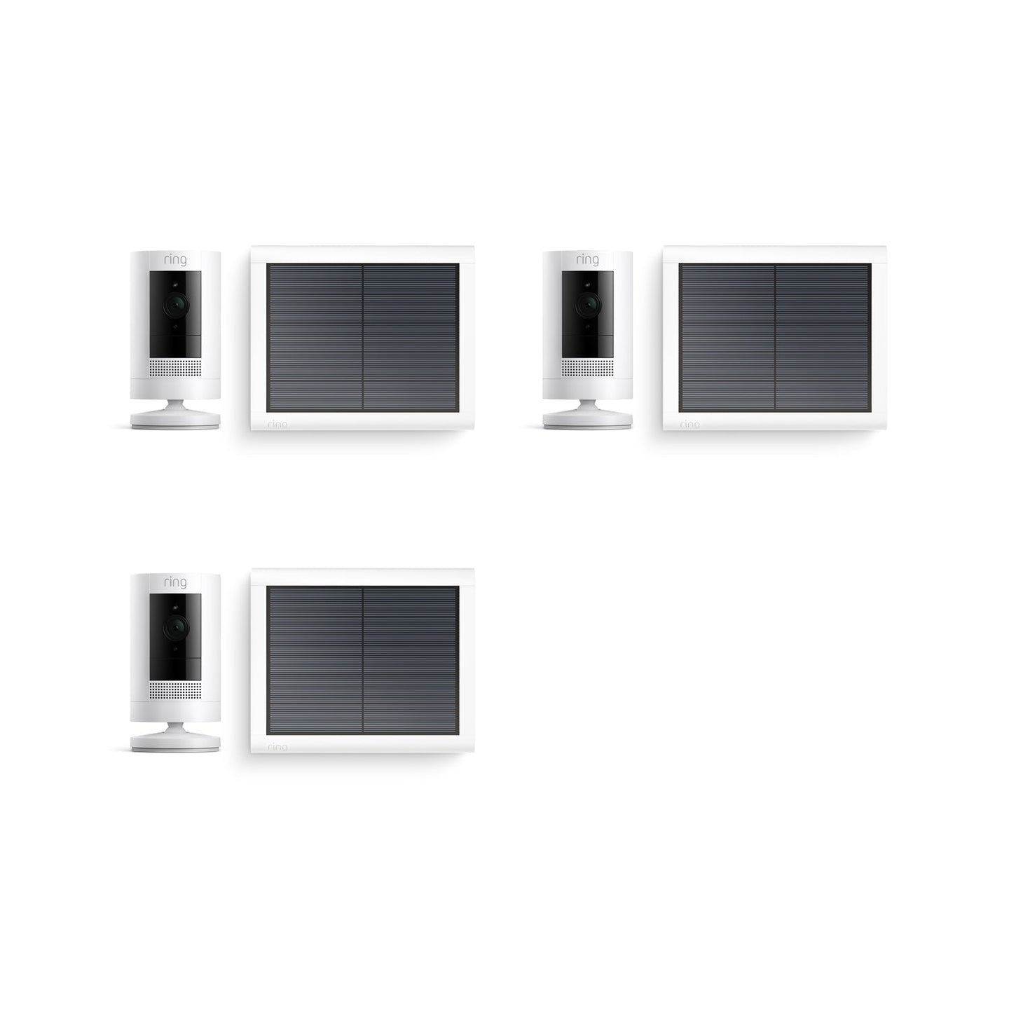Weiß:3er-Set Außenkamera Solar | Stick Up Cam Solar