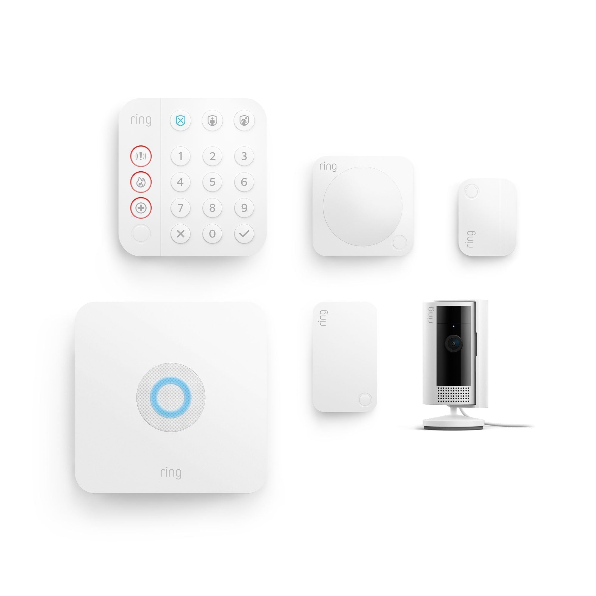 Weiß:Alarm + Innenkamera 2. Gen. im Paket - S