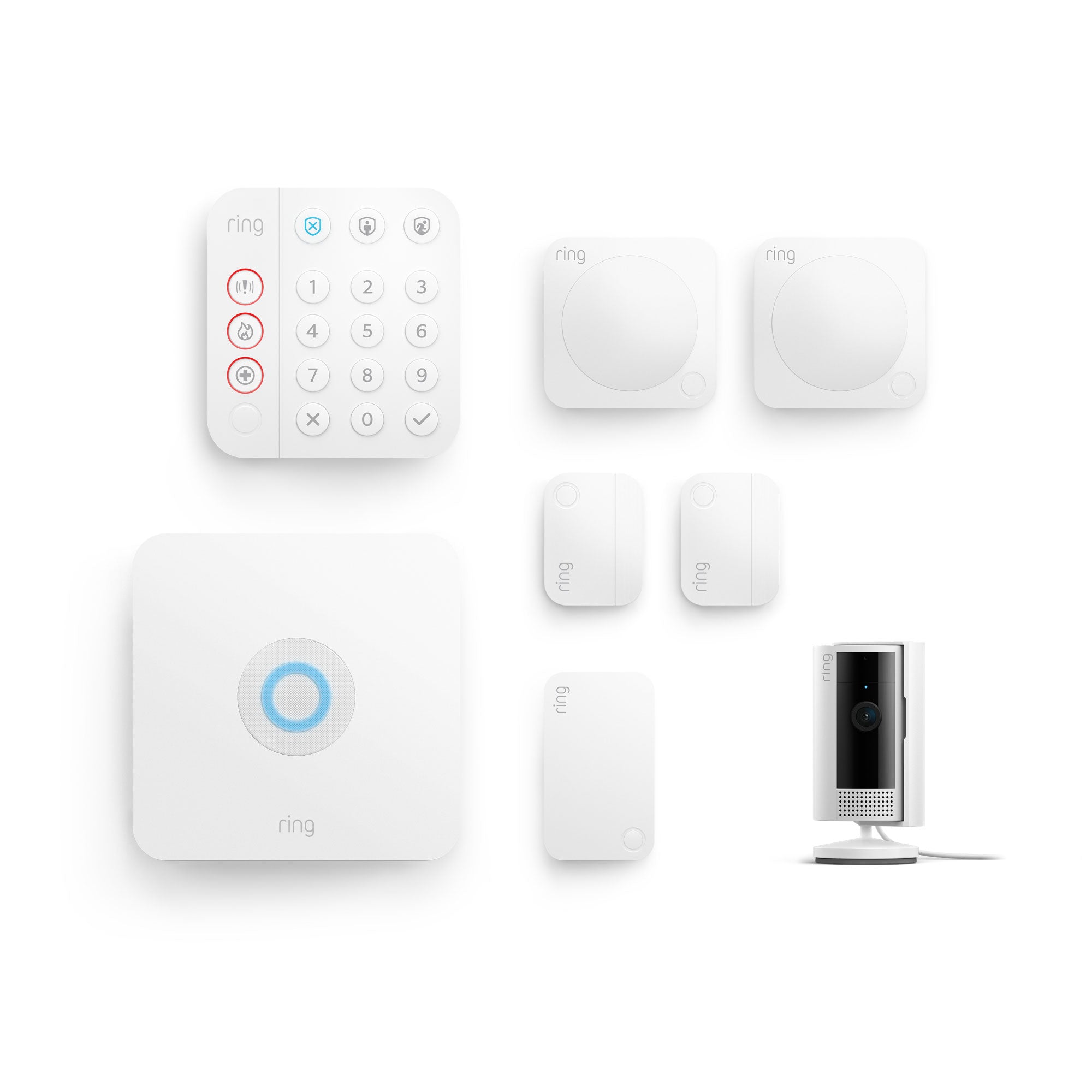 Weiß:Alarm + Innenkamera 2. Gen. im Paket - M