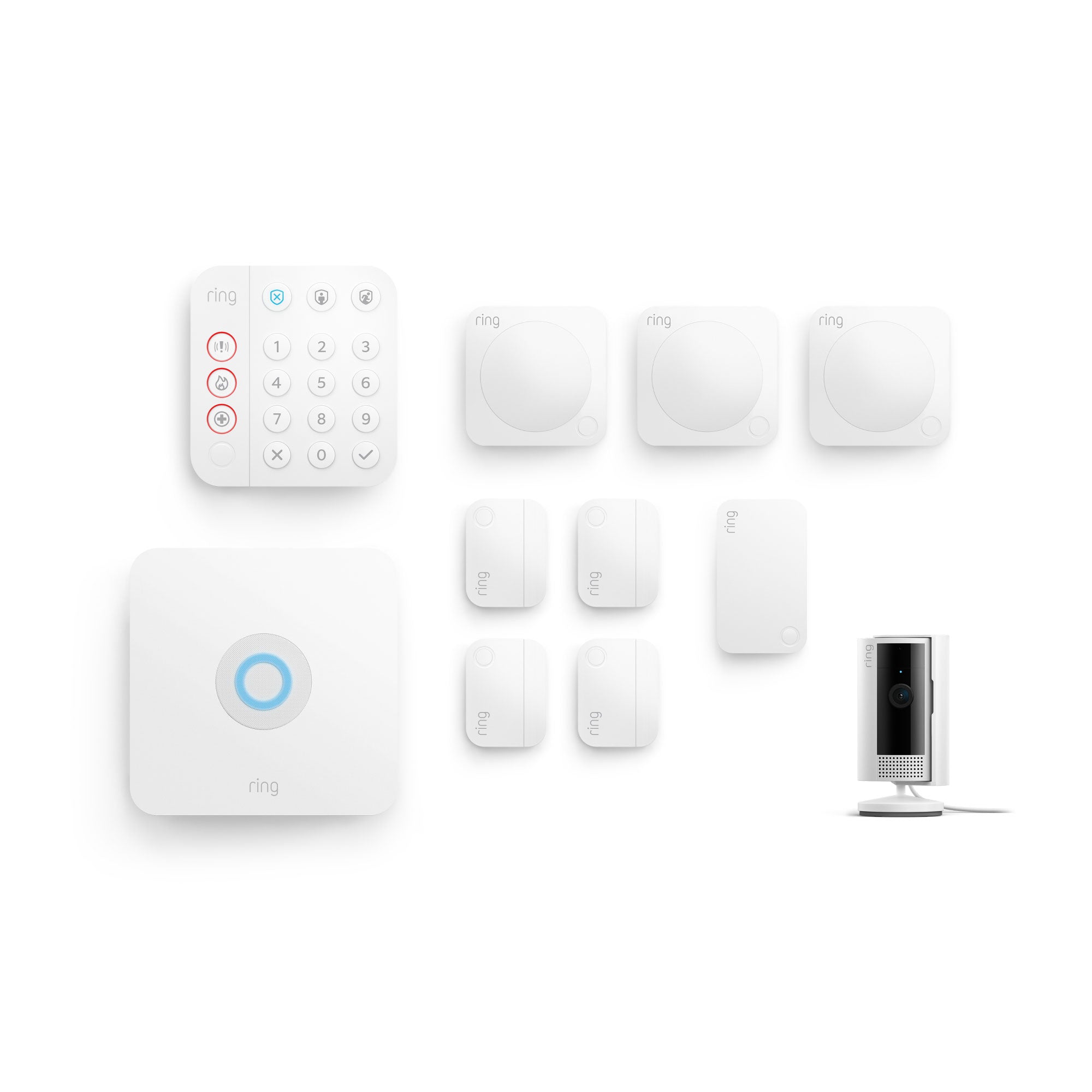 Weiß:Alarm + Innenkamera 2. Gen. im Paket - L