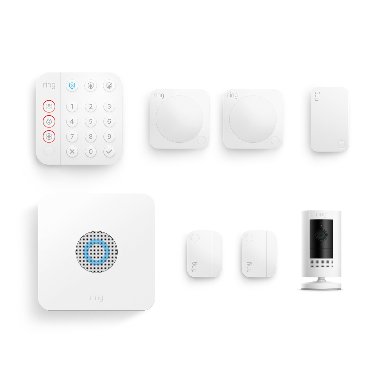 Weiß:Alarm + Außenkamera im Paket - M