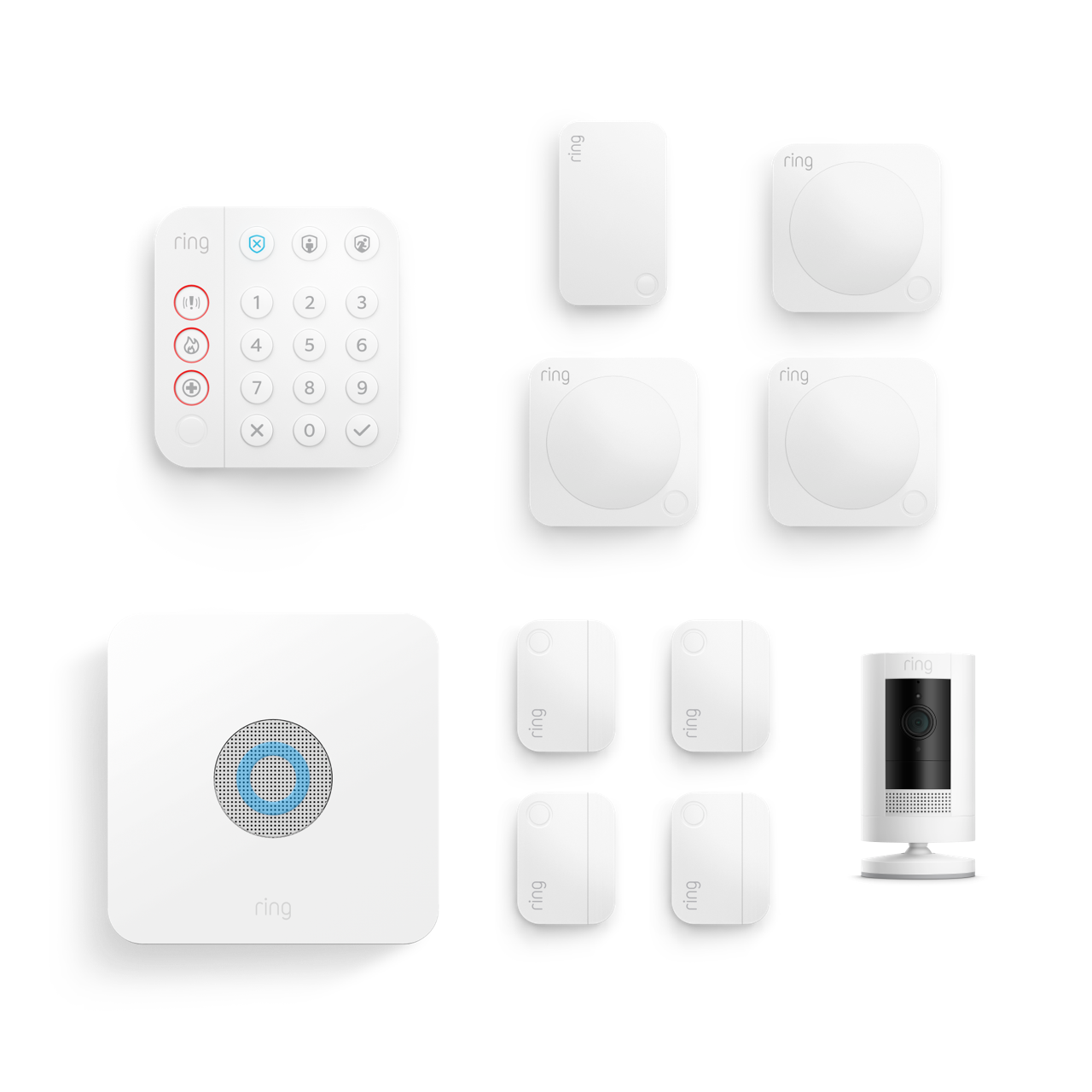 Weiß:Alarm + Außenkamera im Paket - L