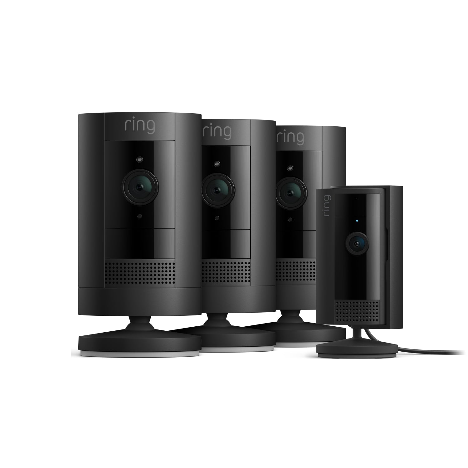 Schwarz:3er-Set Außenkamera Akku + Innenkamera (2. Gen.)