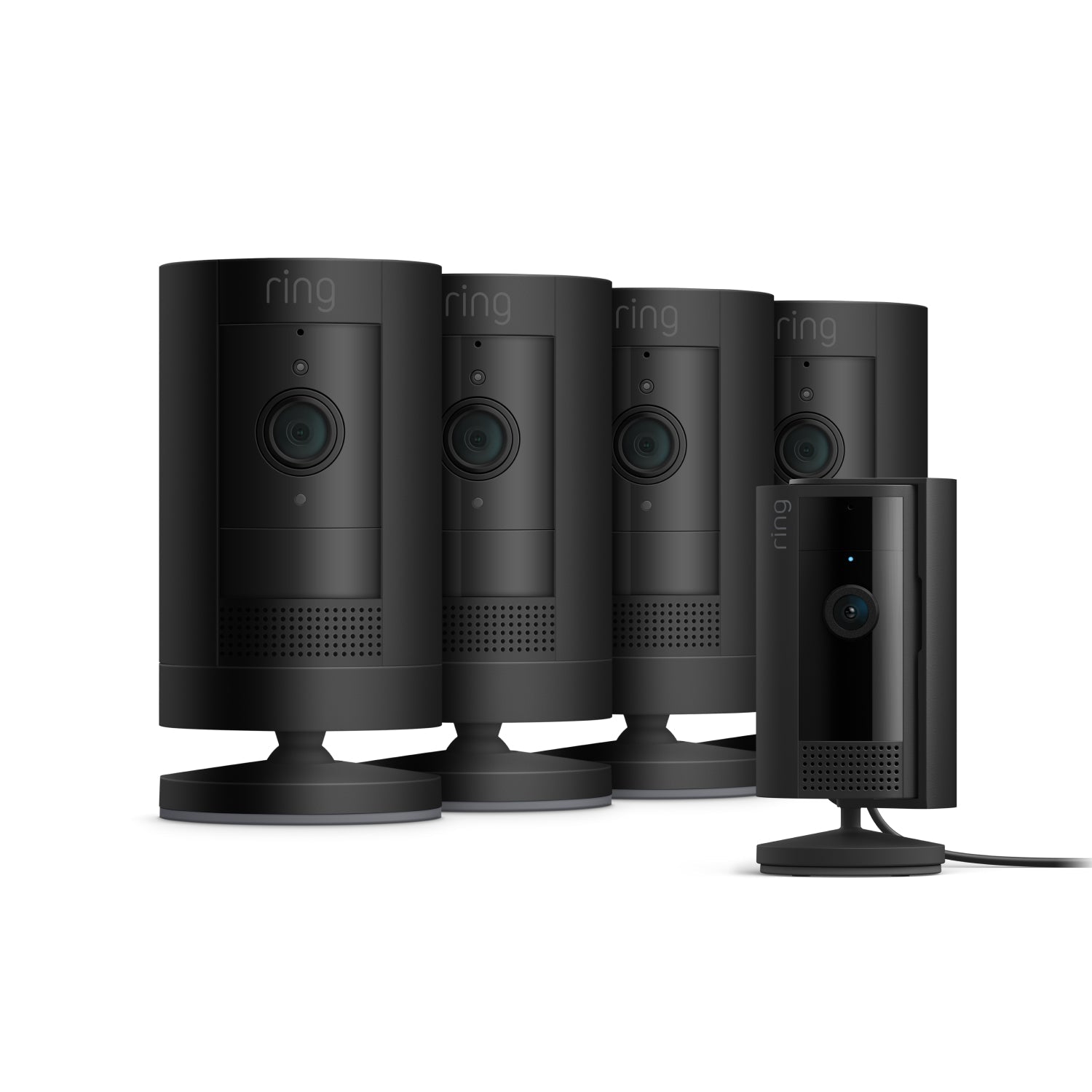 Schwarz:4er-Set Außenkamera Akku + Innenkamera (2. Gen.)