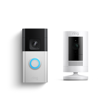 Nickel matt:Akku-Videotürklingel Pro + Außenkamera Akku (Battery Video Doorbell Pro + Stick Up Cam)