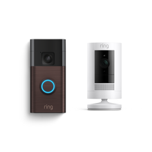Venezianische Bronze:Akku-Videotürklingel + Außenkamera Akku (Battery Video Doorbell + Stick Up Cam)