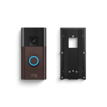 Venezianische Bronze:Akku-Videotürklingel + selbsthaftende Halterung (Battery Video Doorbell + No-Drill Mount)
