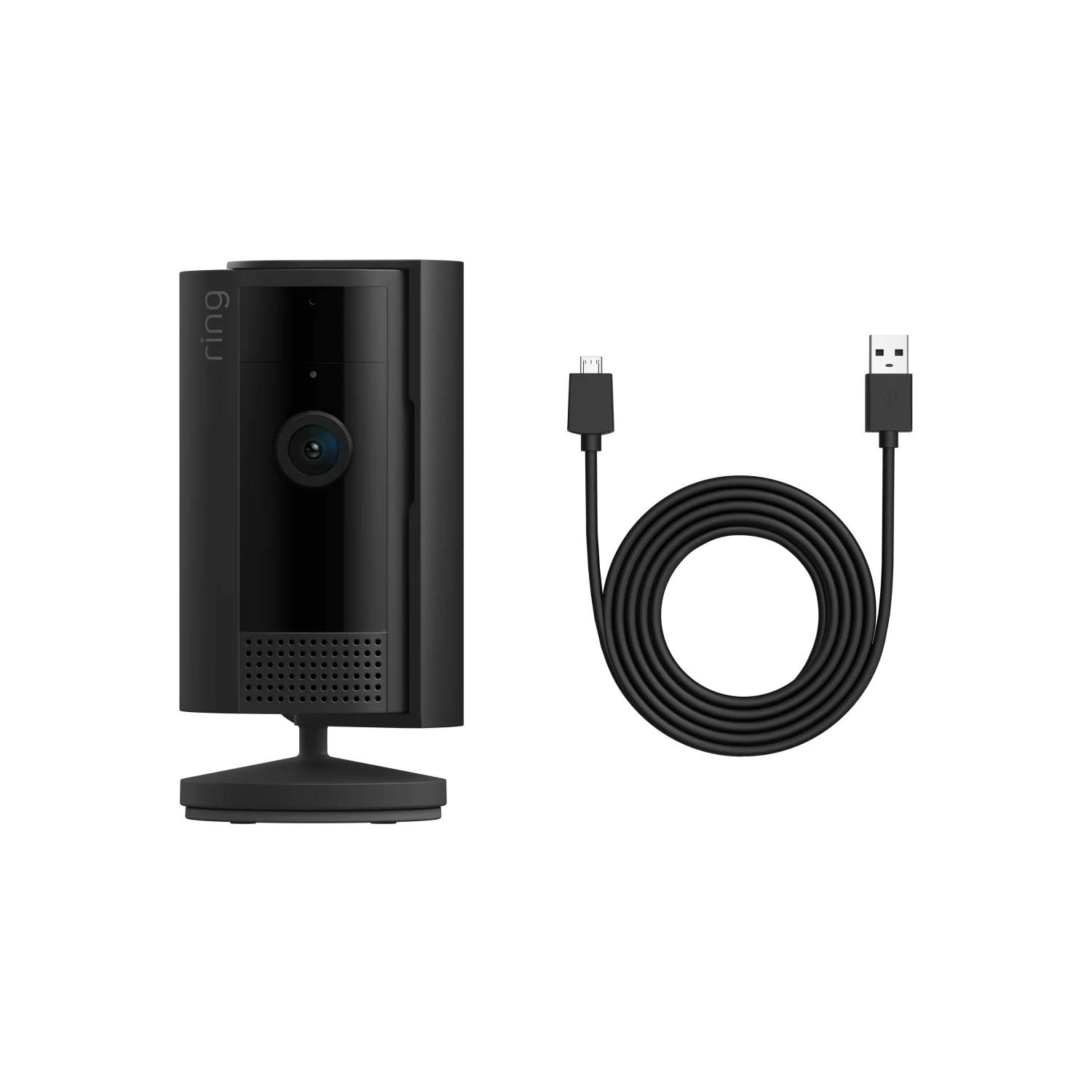 Schwarz:Innenkamera 2. Gen. + 3 m langes USB-A- auf Micro-USB-Netzkabel